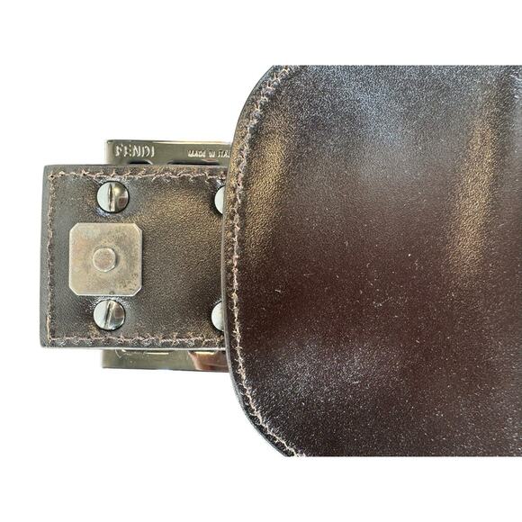 Y2K Fendi Mamma Bucket Shoulder Bag Zucchino Pattern Drawstring Authentic - Picture 11 of 16